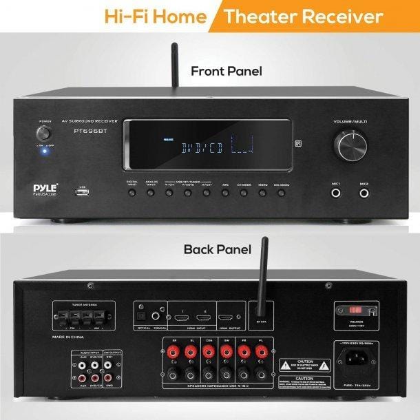 PYLE 5.2-Channel 1,000-Watt Bluetooth® Home Theater Receiver