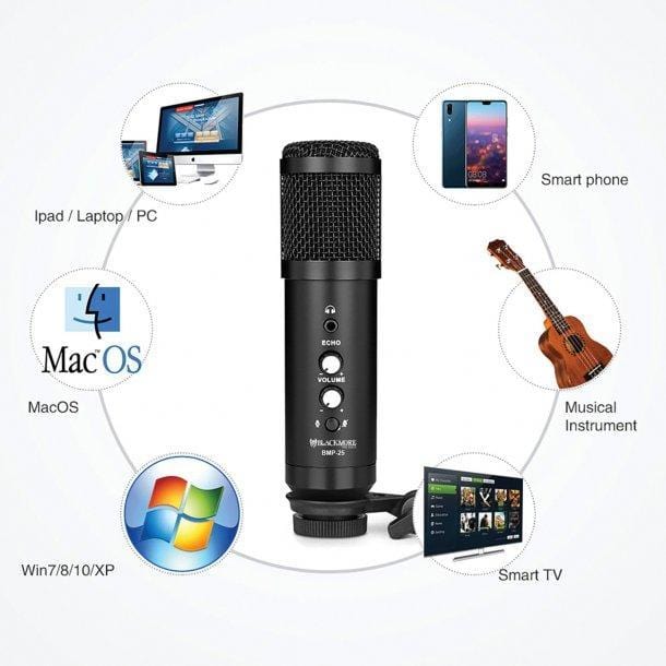The Blackmore Pro Audio BMP-25 USB Cardioid Condenser Microphone Kit
