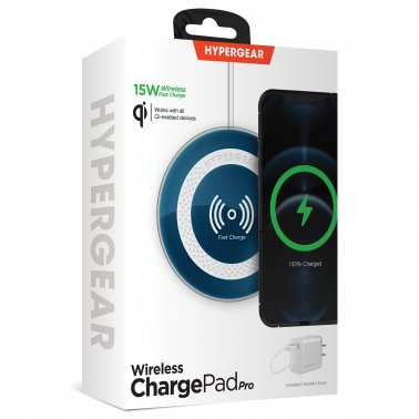 HYPERGEAR CHARGEPAD PRO 15-WATT WIRELESS FAST-CHARGER PAD (BLUE)