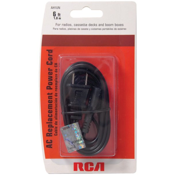 RCA Universal Replacement Power Cord, 6ft