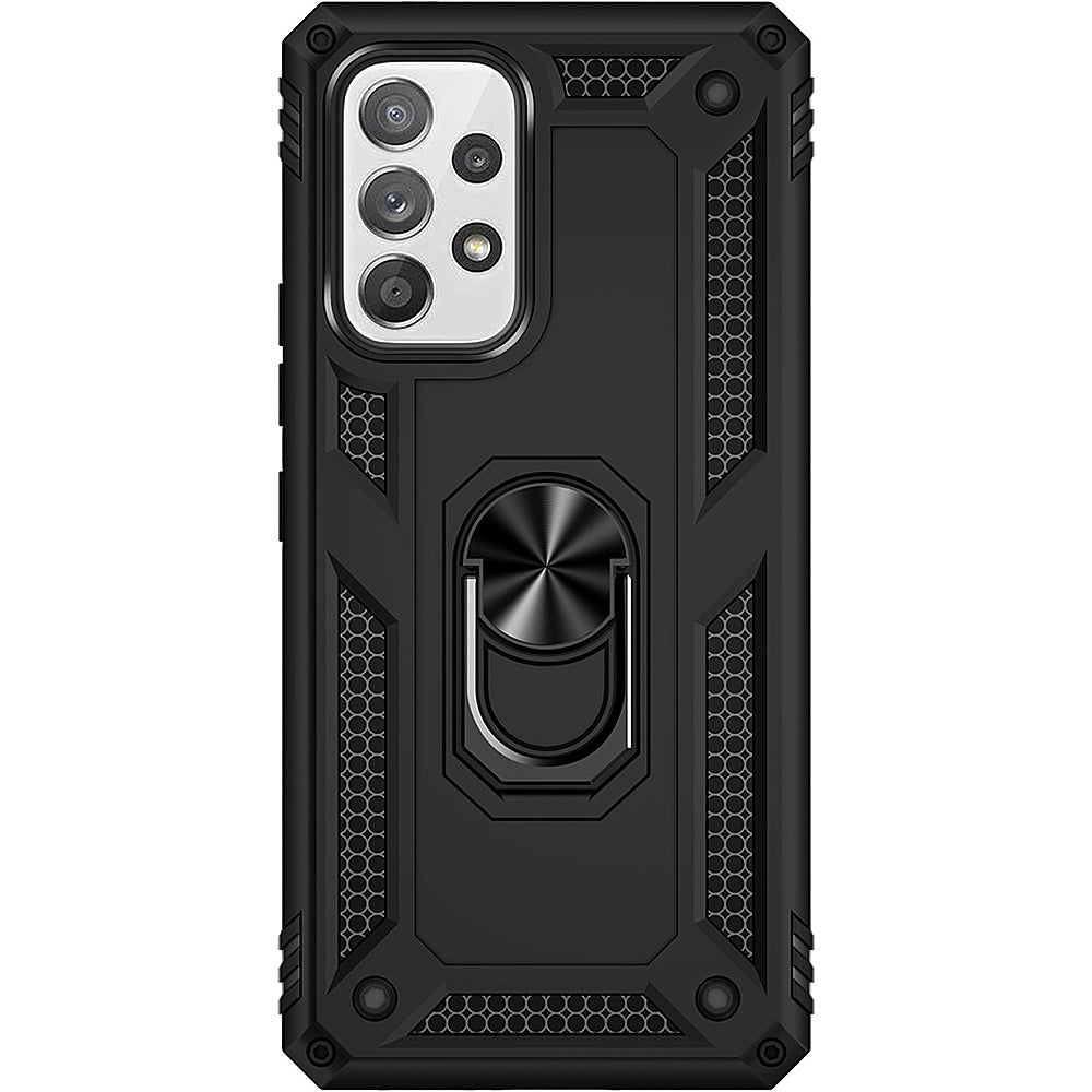 Samsung Galaxy A53 Military Armor Dual Heavy-Duty Shockproof Ring Holder Case (Black)
