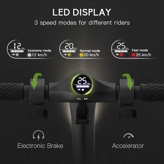 Electric Scooter S10 with 7.5Ah Battery 250W Motor 8' wheels and LED Display - The Accessories Place