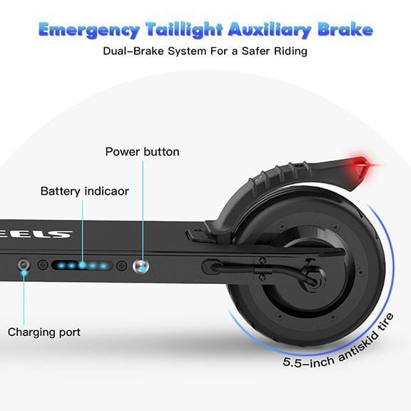 Electric Scooter S1 Foldable & Lightweight with 5.0Ah Battery for Kids in Black - The Accessories Place