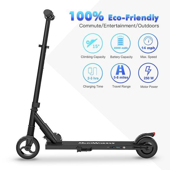 Electric Scooter S1 Foldable & Lightweight with 5.0Ah Battery for Kids in Black - The Accessories Place