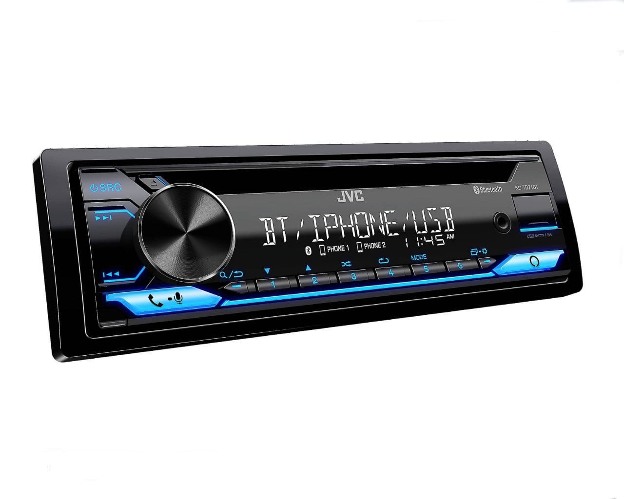 JVC KDTD71BT 1-Din Multimedia Bluetooth CD Receiver