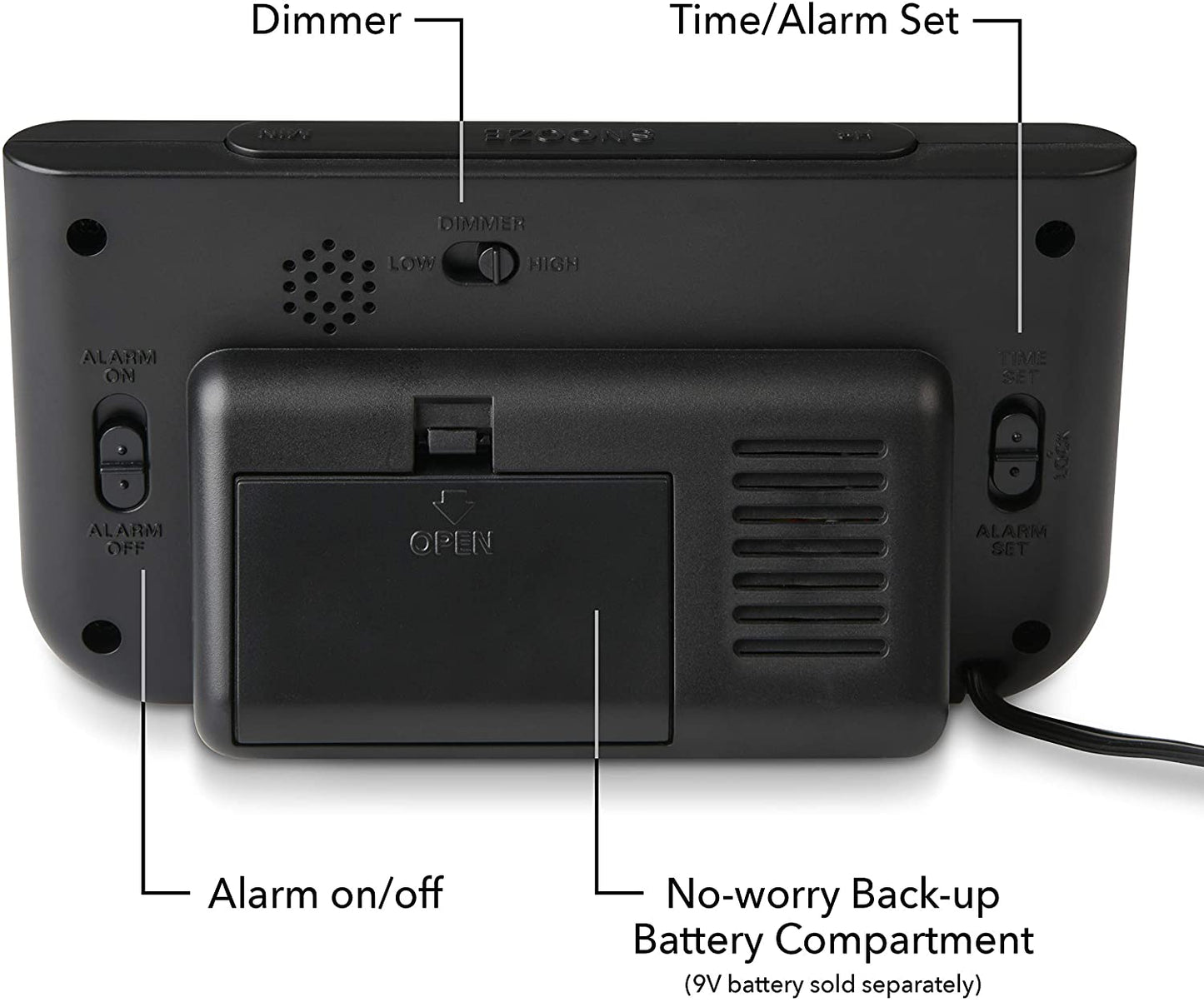 RCA Digital Alarm Clock -1.4" Large LED Display