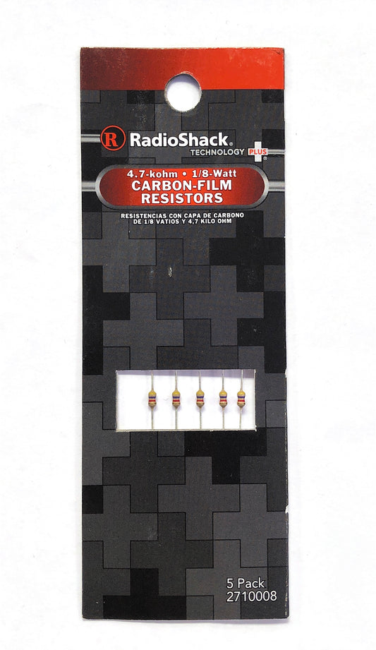 Radio Shack 4.7kΩ ⅛W 5% Carbon-Film Resistor (5-Pack)