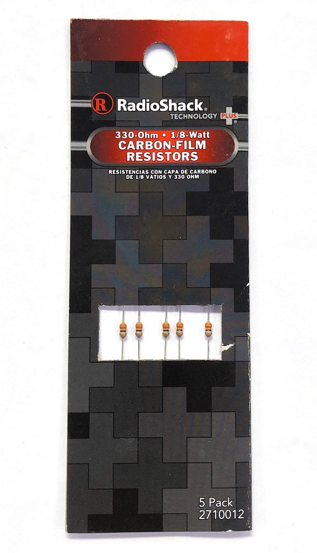 Radio Shack 330-Ohm 1/8w Carbon Film Resistors Pkg of 5