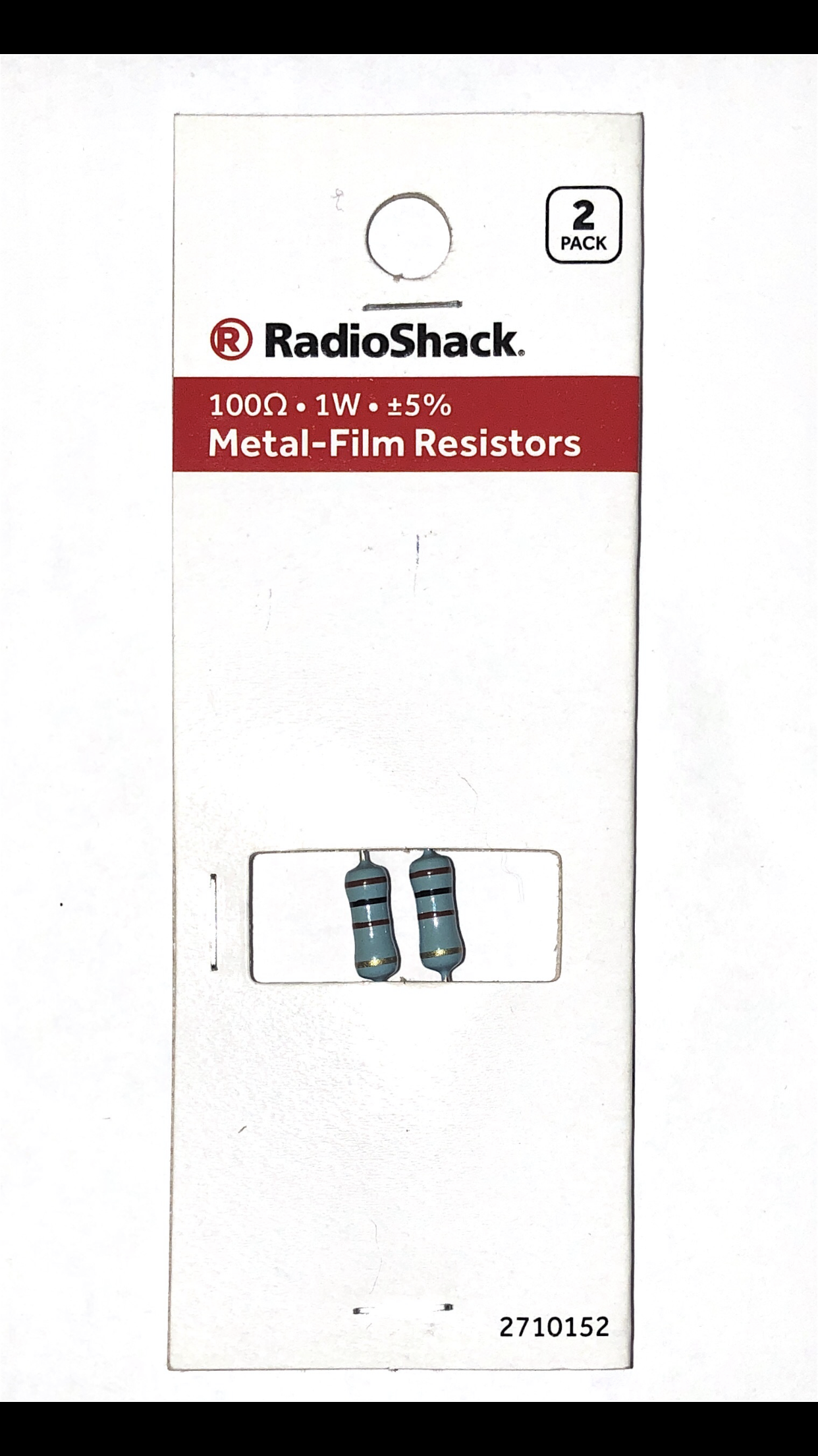 Radio Shack 100Ω 1W +5% Metal-Film Resistors (2pk)