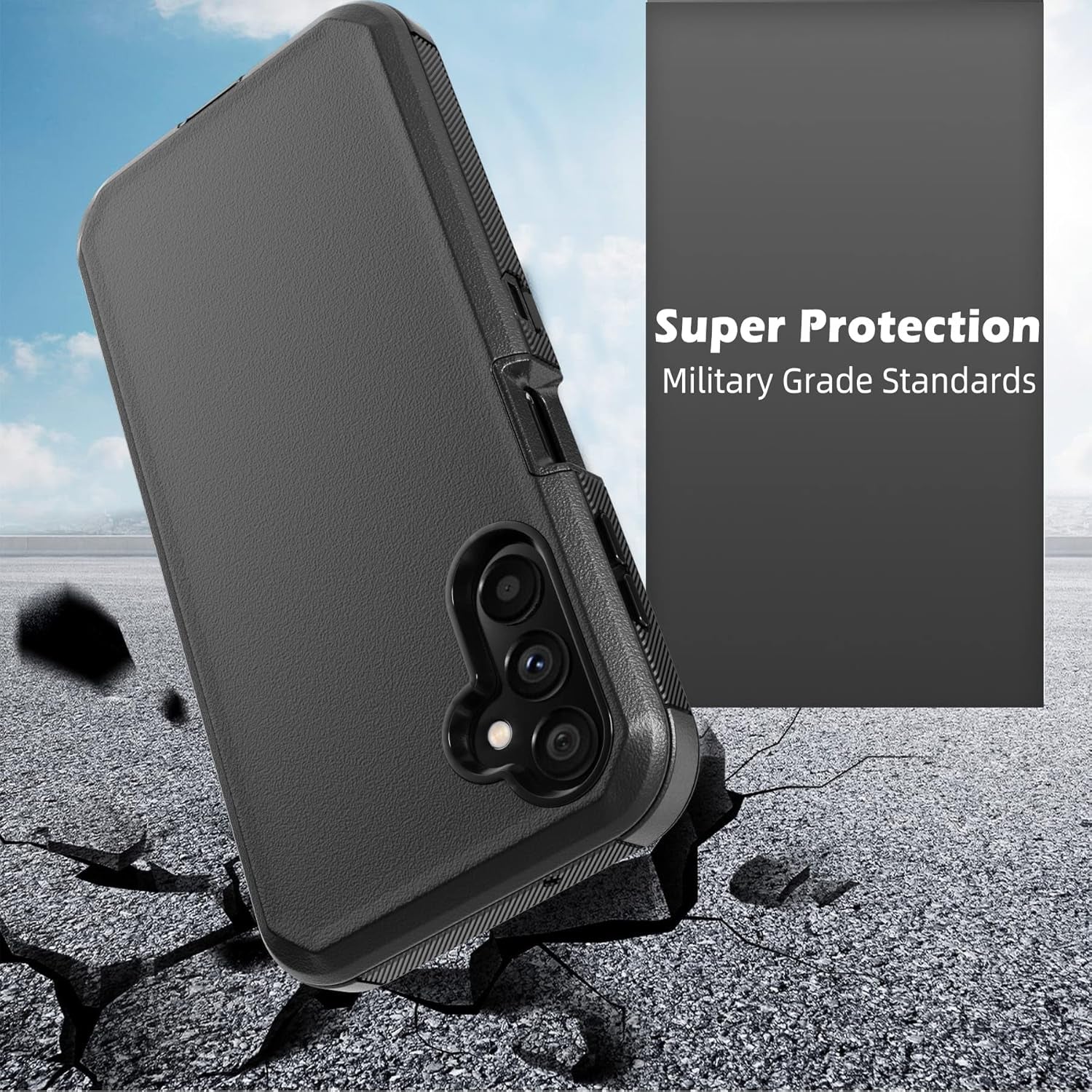Phone Case for Samsung Galaxy A14 5G Case,Heavy Duty Hard Shockproof Armor Protector Case Cover with Belt Clip Holster for Samsung A14 5G 2023 Phone Case (Black)