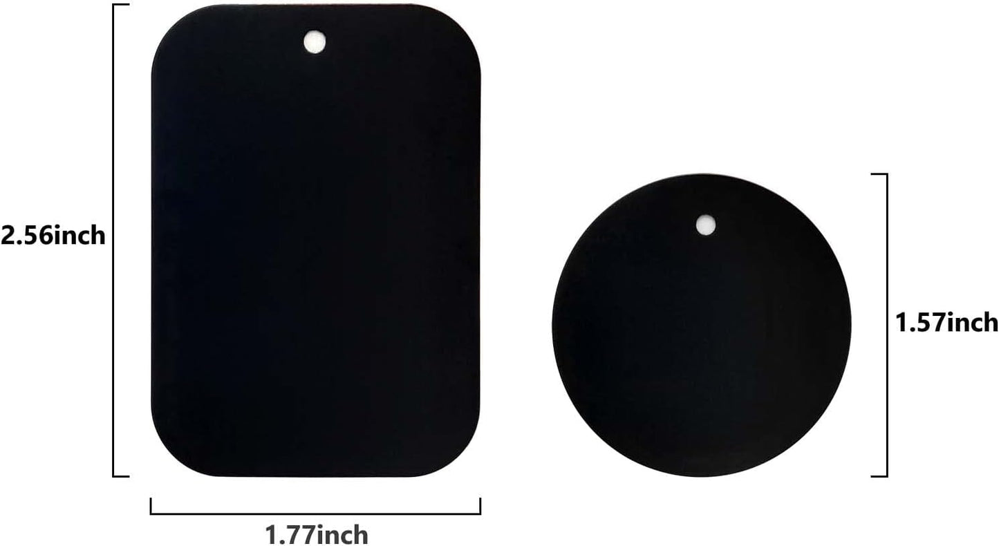 DSTELIN Smartphones Metal Plate 12 Pack for Phone Car Mount Holder Cradle with 3M Adhesive (Compatible with Magnetic Mounts) - 6 Rectangle and 6 Round, Black