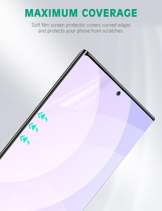 apiker 4 Pack Screen Protector Compatible with Samsung Galaxy Note 10 Plus, Soft TPU Film Support Fingerprint Sensor