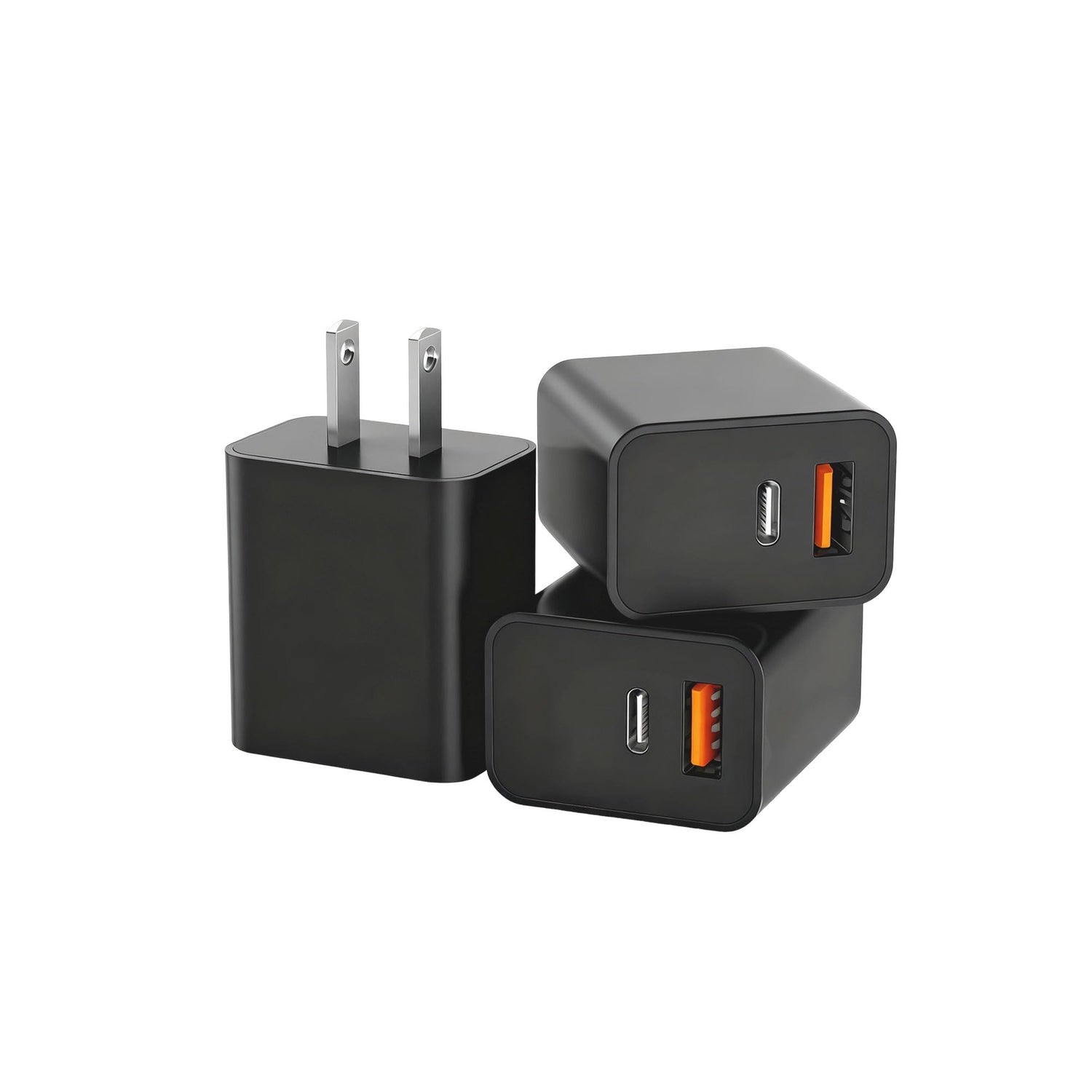 4 Pack USB C Charger Block,20W USB-C & USB-A Port Charger，for i Phone 17/16/15/14/13/12/11/X/8, i Pad and More