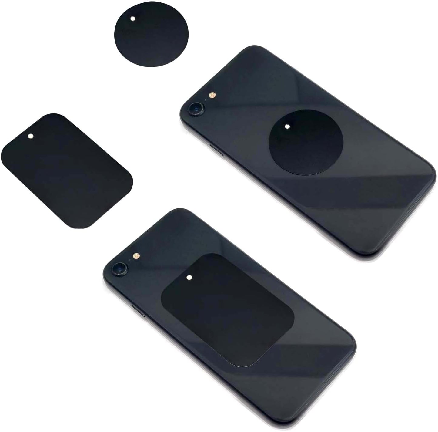 DSTELIN Smartphones Metal Plate 12 Pack for Phone Car Mount Holder Cradle with 3M Adhesive (Compatible with Magnetic Mounts) - 6 Rectangle and 6 Round, Black