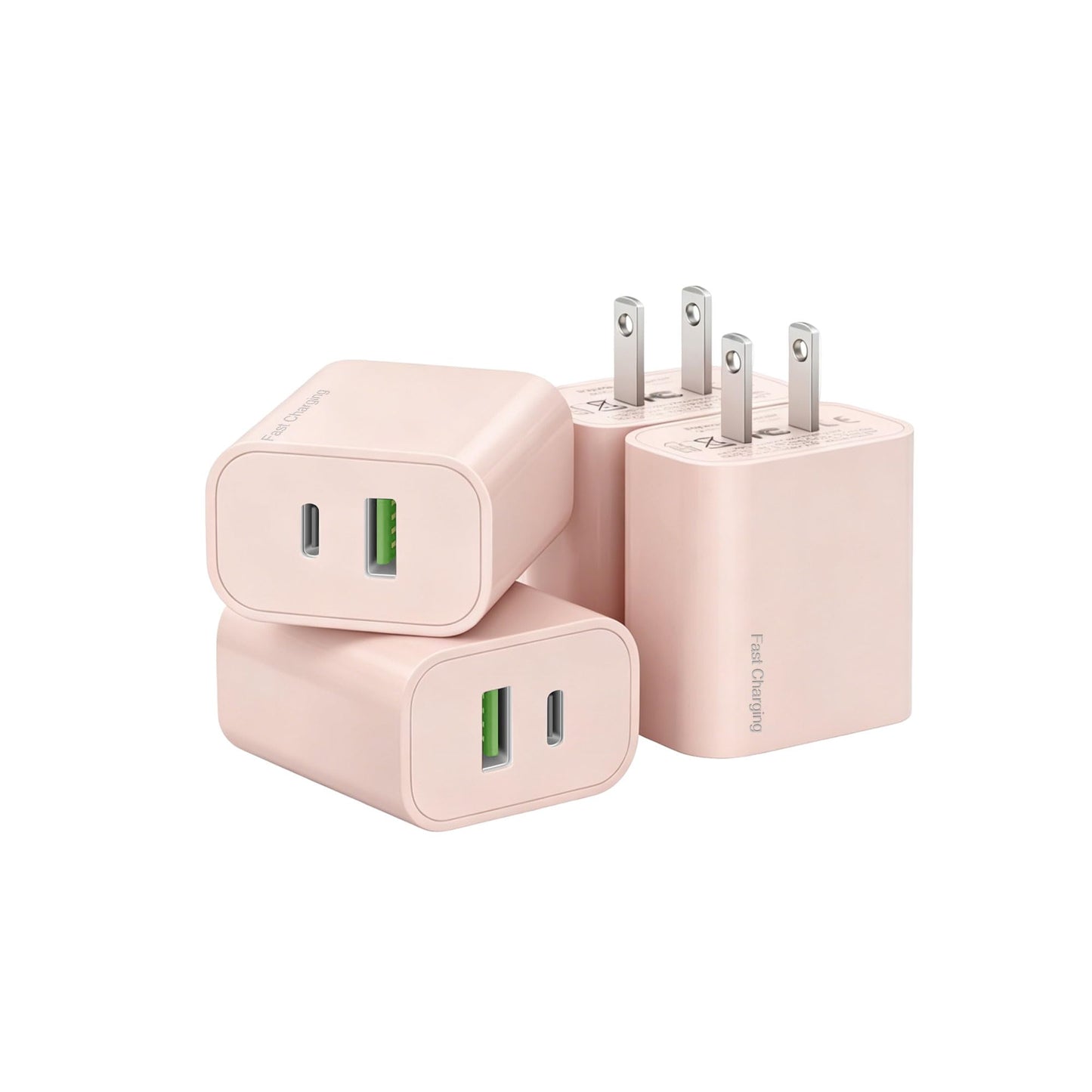 4 Pack USB C Charger Block,20W USB-C & USB-A Port Charger，for i Phone 17/16/15/14/13/12/11/X/8, i Pad and More