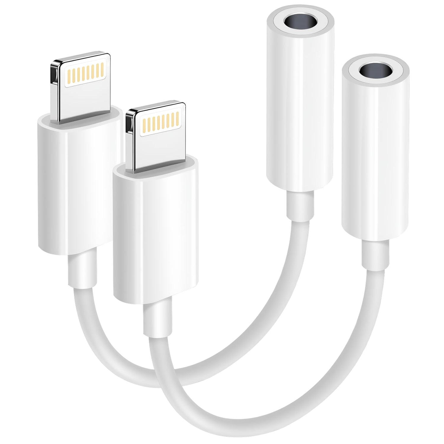 [Apple MFi Certified] 2 Pack Lightning to 3.5 mm Headphone Jack Adapter, iPhone Aux Adapter Converter Dongle Audio Cable Compatible with iPhone 14 13 12 11 X XS 8 7