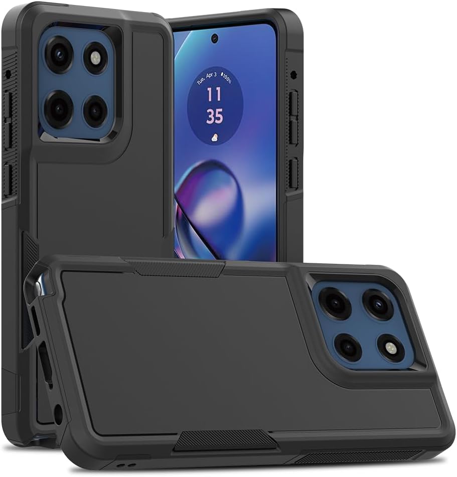 for Moto G Stylus 2025/2026 Case: Dual Layer Protective Heavy Duty Cell Phone Cover Shockproof Rugged with Screen Protector - Military Protection Bumper Tough - for G Stylus 2025/2026, Black