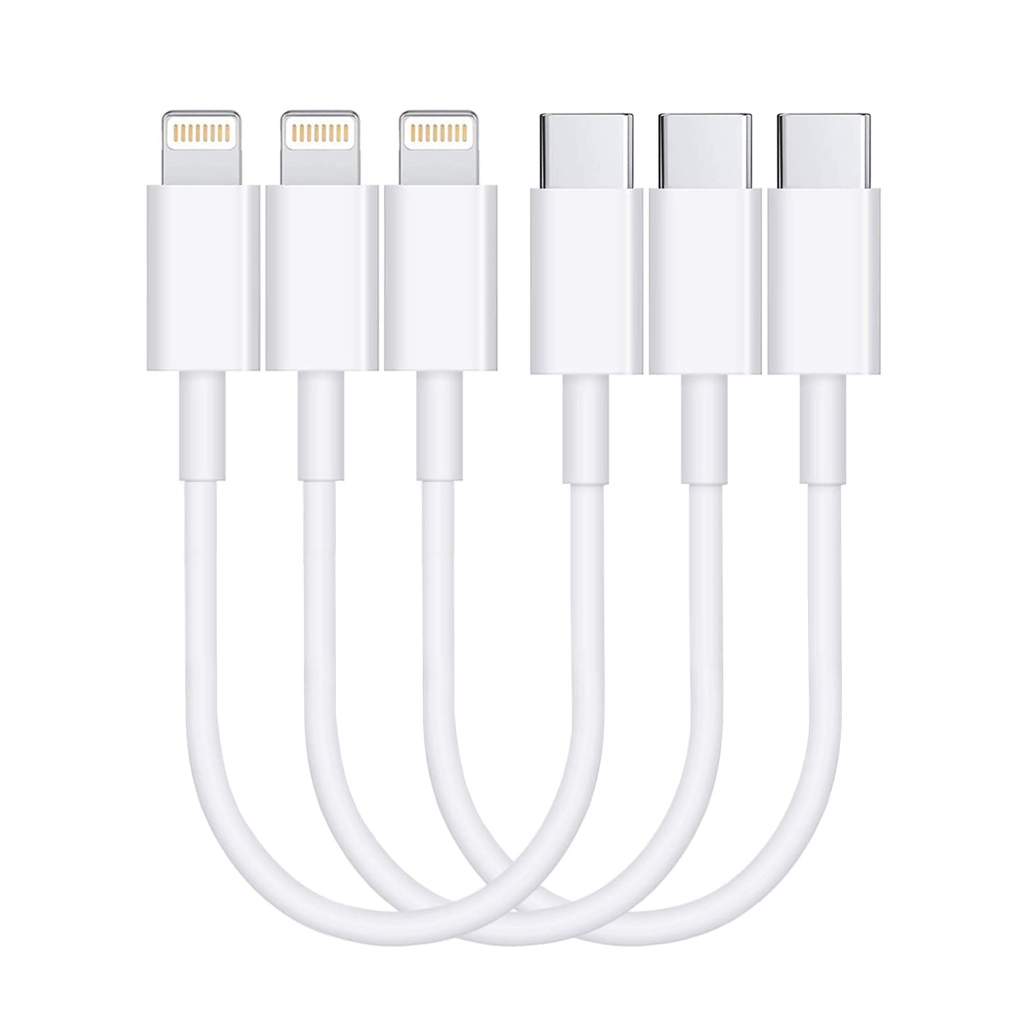 RCTech USB C to Lightning Cable 3Pack 6FT MFi Certified iPhone Fast Charger Cable USB-C Power Delivery Charging Cord for iPhone 14/13/12/11/XS/XR/X/8/iPad, White