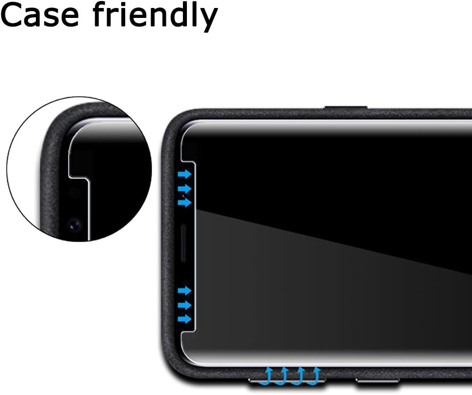 [2 Pack] AOKER for Galaxy Note 8 / Note 9 Privacy Screen Protector Tempered Glass Film, 3D Curved Edge Case Friendly Easy Install Anti Spy/Scratch Compatible Samsung Galaxy Note 8 / Note 9