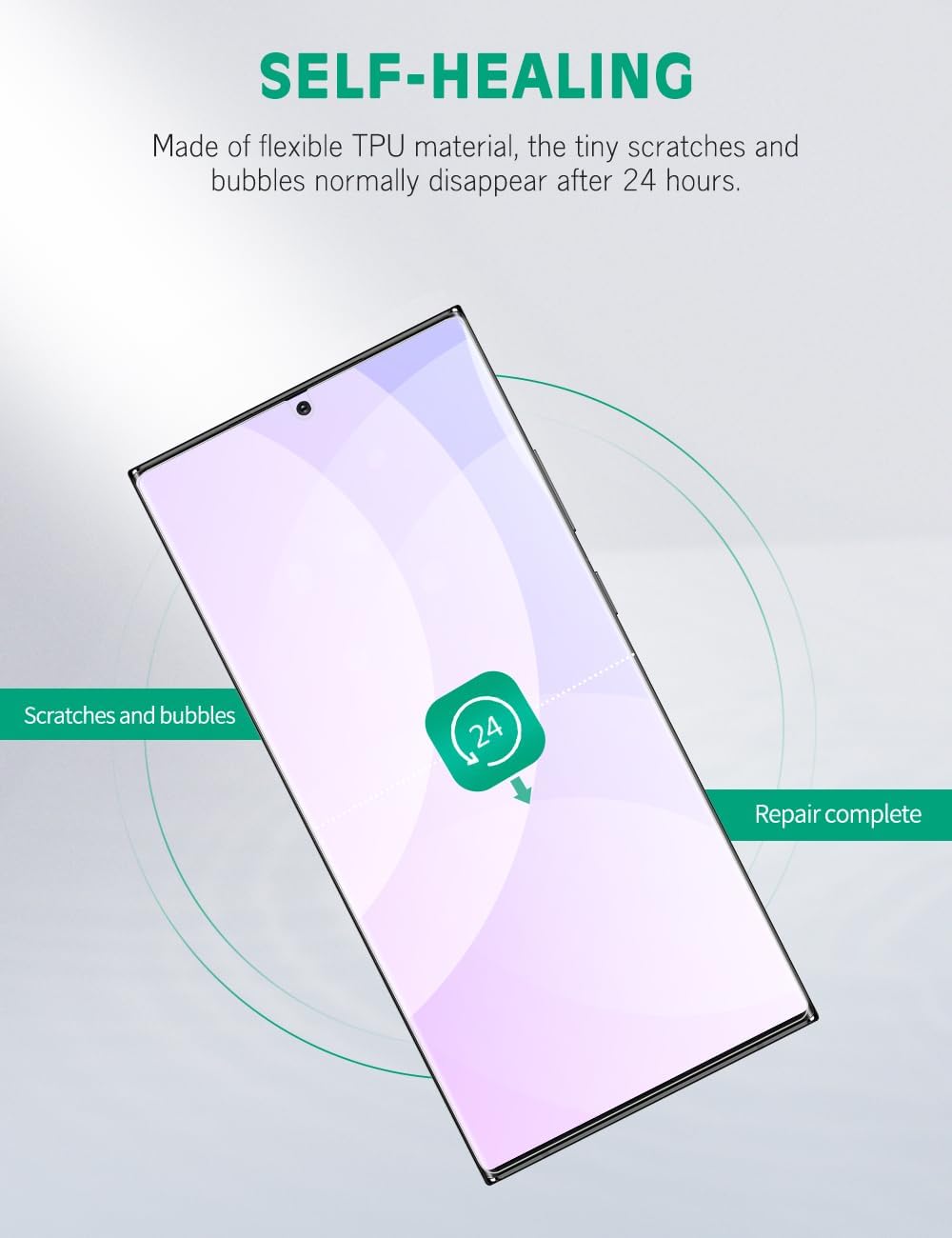 apiker 4 Pack Screen Protector Compatible with Samsung Galaxy Note 10 Plus, Soft TPU Film Support Fingerprint Sensor