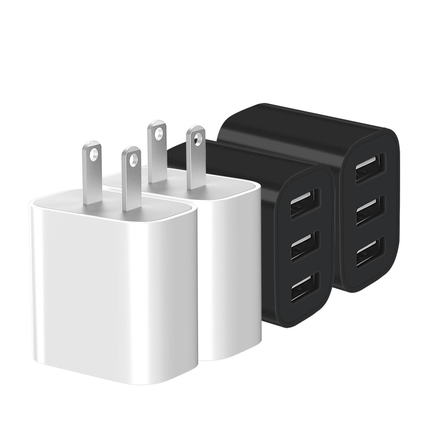 3 USB A Ports Charger Block，YTFCYIKBG Cell Phone wall Chargers，USB Cube wall Plug，for iPhone 14/13/12/11/X/XR/X/8/7/6, Galaxy, Android Phones and More （White）