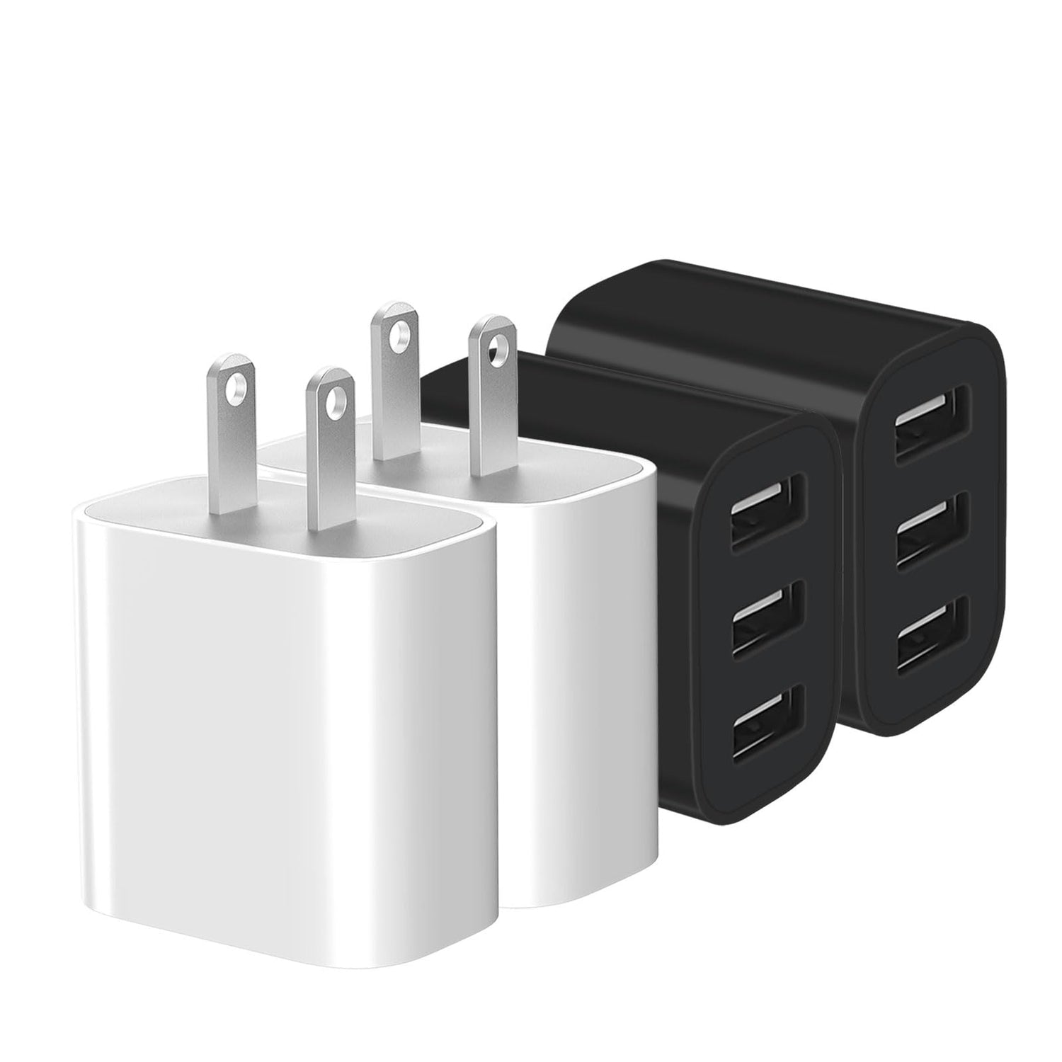 3 USB A Ports Charger Block，YTFCYIKBG Cell Phone wall Chargers，USB Cube wall Plug，for iPhone 14/13/12/11/X/XR/X/8/7/6, Galaxy, Android Phones and More （White）