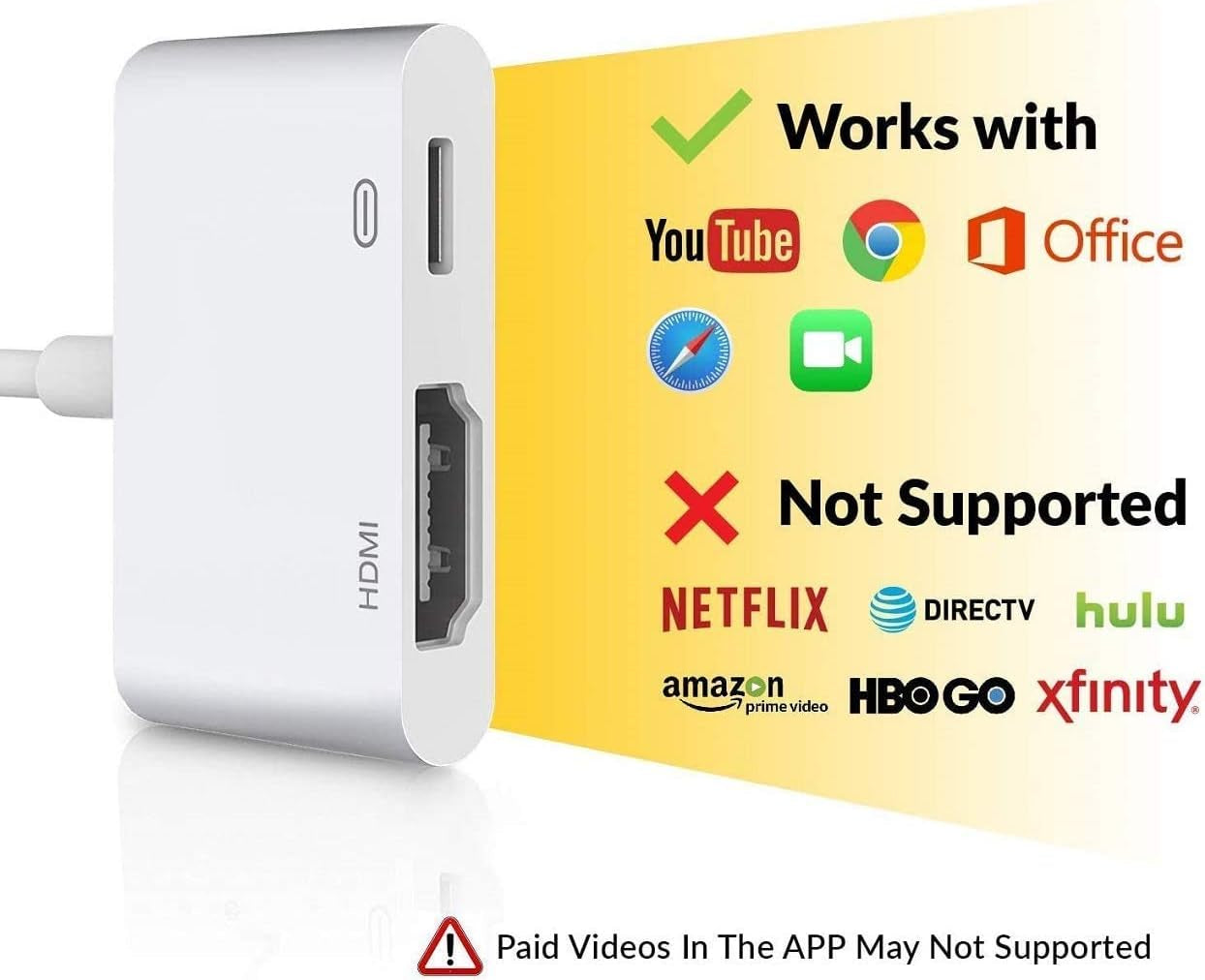 Lightning to HDMI Adapter for Iphone to TV, [Apple Mfi Certified] 1080P Digital AV Adapter 4K Sync Screen Connector Cable Compatible for Iphone 14 13 12 11 XS XR X 8 Ipad to HDTV Projector Monitor