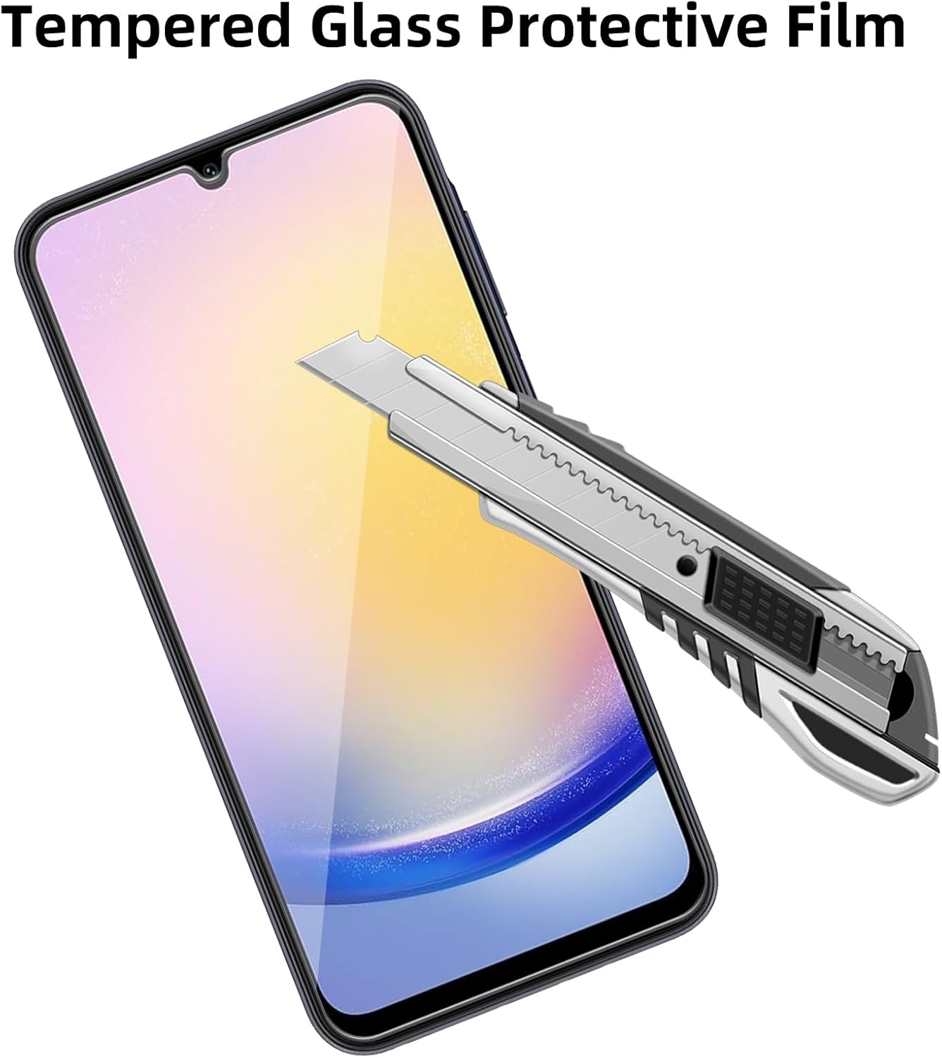 4 Pack Glass Screen Protector Compatible for Samsung Galaxy A25 5G / SM-A256E [9H Hardness]-HD Screen Tempered Glass, Scratch Resistant,Easy Install [Case Friendly]