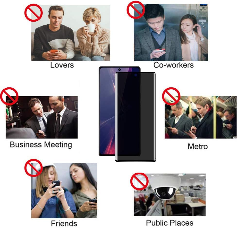 LYWHL [3 Pack] for Samsung Note 20 Ultra Privacy Screen Protector, Tempered Glass Anti-Spy Screen Protector for Note 20 Ultra 5G, Black 9H Hardness Bubble Free [Don’t Support Fingerprint Unlock]