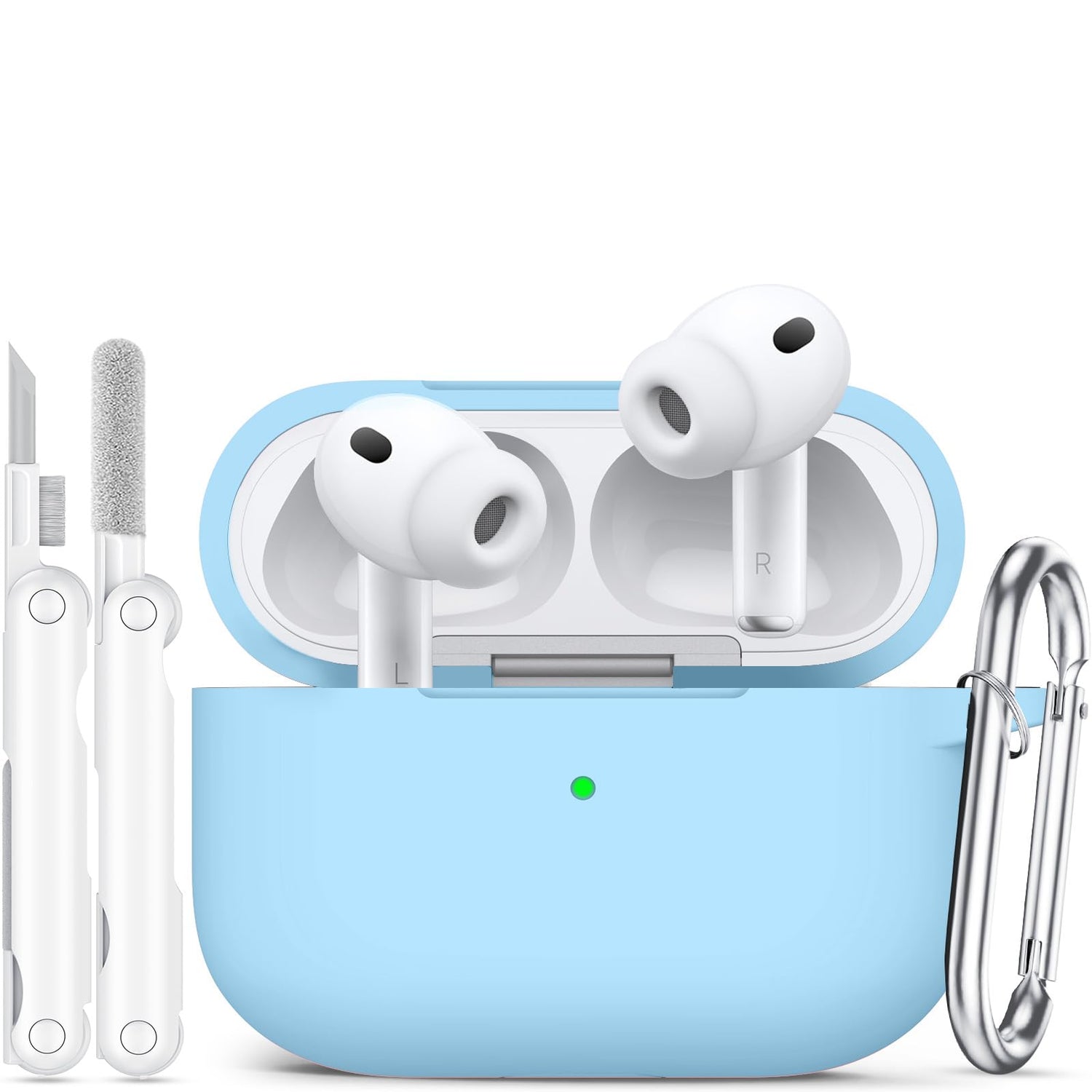 for AirPods Pro 3 Case (2025),Soft Silicone Protective Cover Compatible with Apple AirPods Pro 3rd Generation Case with Cleaning Kit for Women Men,Air pods Pro Accessories with Keychain,Black
