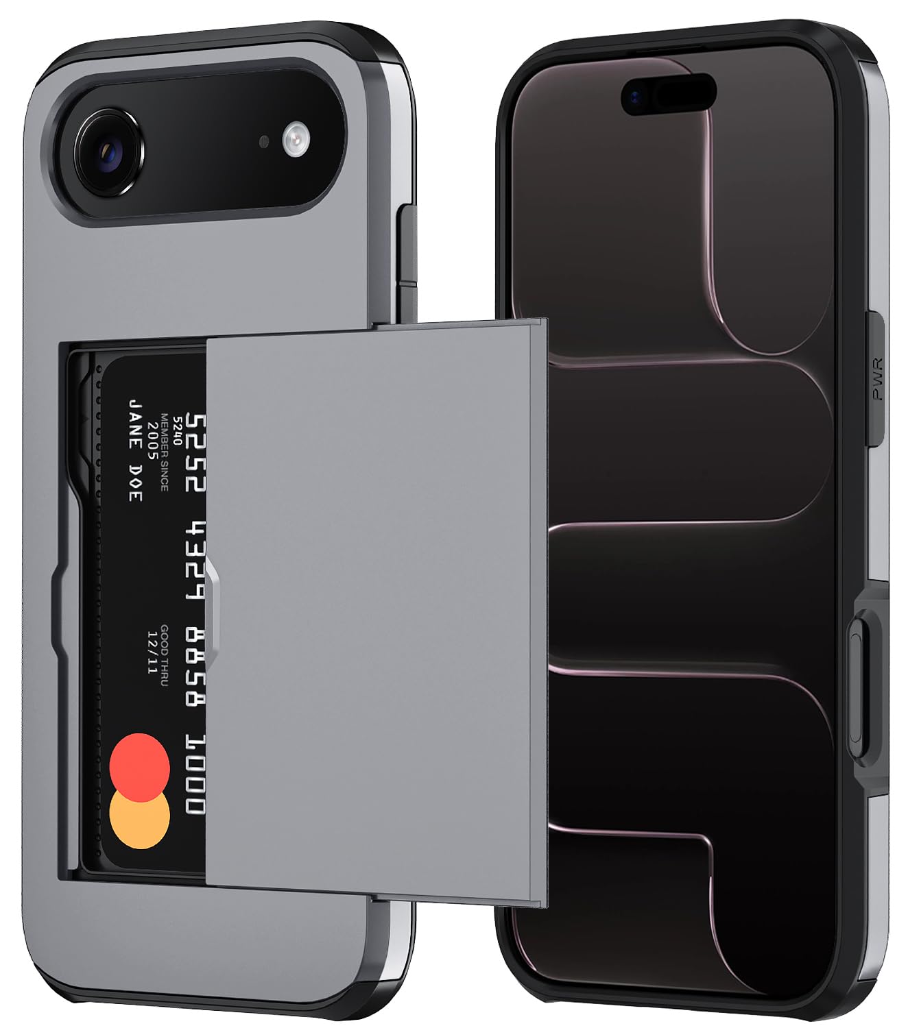 Qinmay Compatible with iPhone 17 Case Wallet,Built-in Card Holder, Heavy Duty Protective Dual Layer Shockproof Hidden Card Slot Slim Wallet Phone Cover for iPhone 17 ，Black