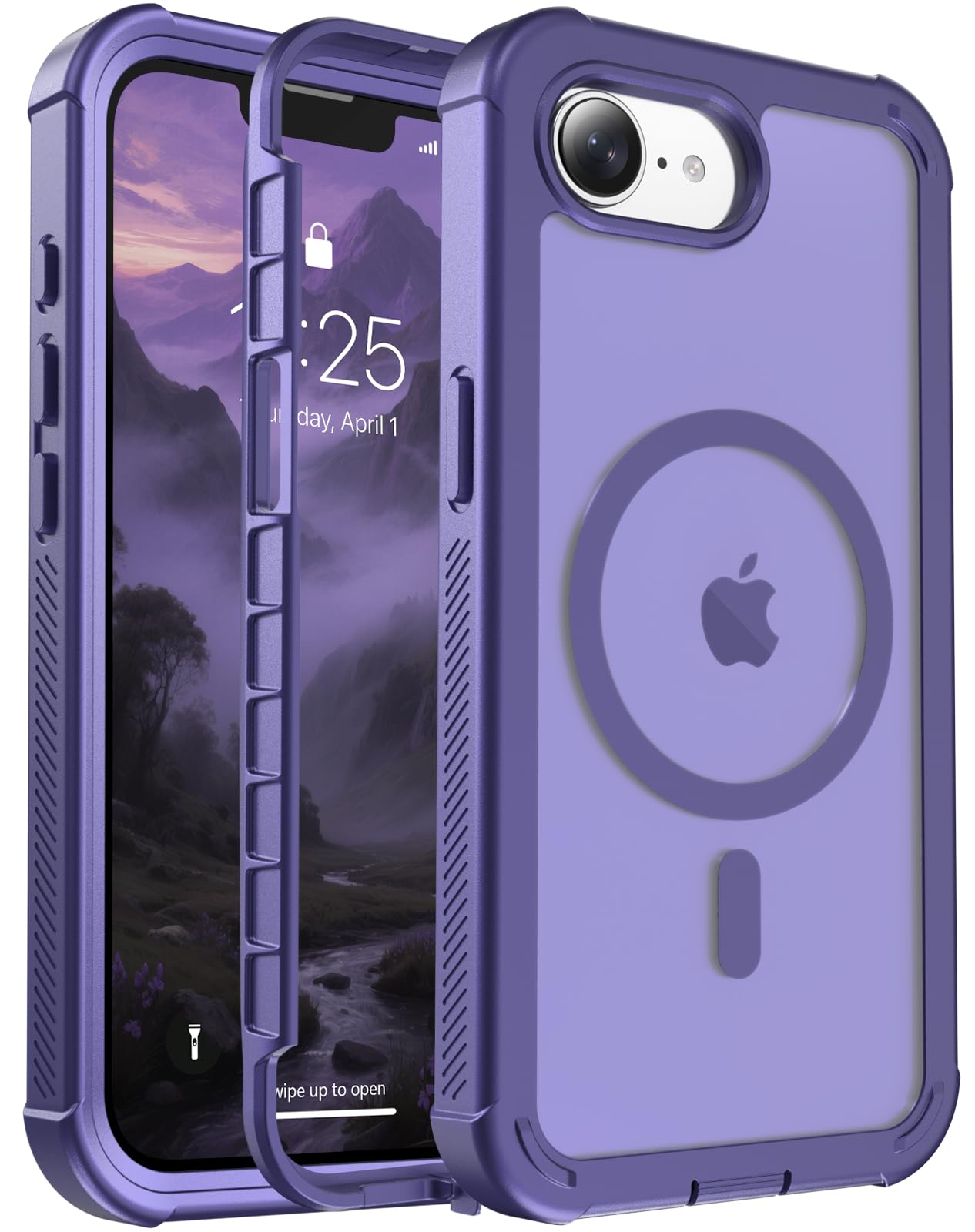 Magnetic for iPhone 17 Case, [Compatible with MagSafe][Military Grade Drop Protection][Heavy Duty Protection][Non-Slip][Shockproof] 2-Layer Durable Bumper Phone Case 6.3''-Black