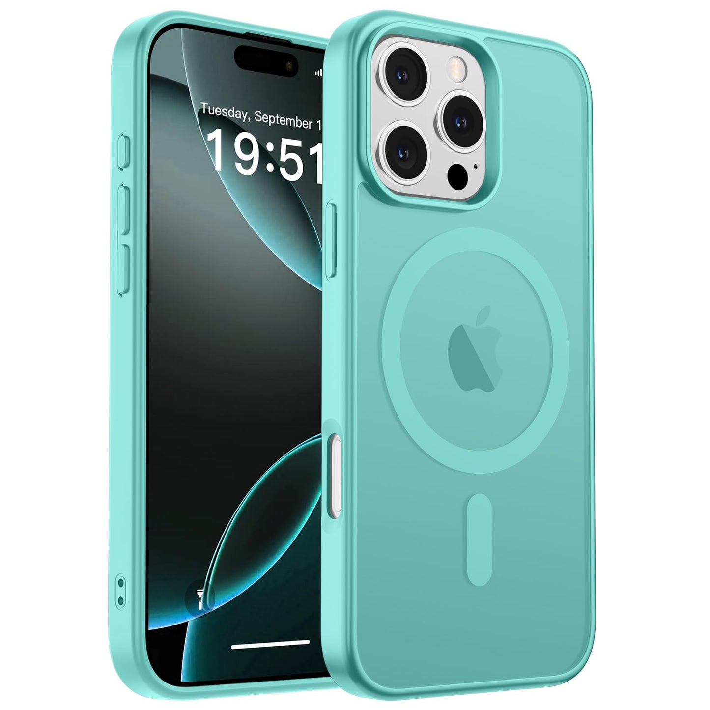 Magnetic for iPhone 17 Case, Upgraded [Camera Control Button] [Full Camera Protection] [with 1 Screen Protector] Translucent Matte Shockproof Protective Phone Cover, Mist Blue