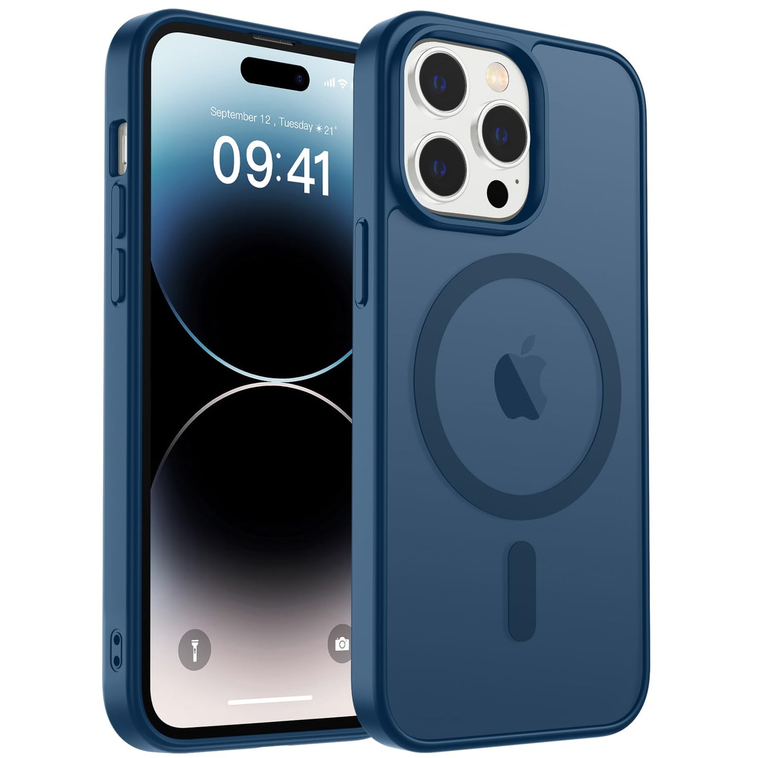 Magnetic for iPhone 17 Case, Upgraded [Camera Control Button] [Full Camera Protection] [with 1 Screen Protector] Translucent Matte Shockproof Protective Phone Cover, Mist Blue