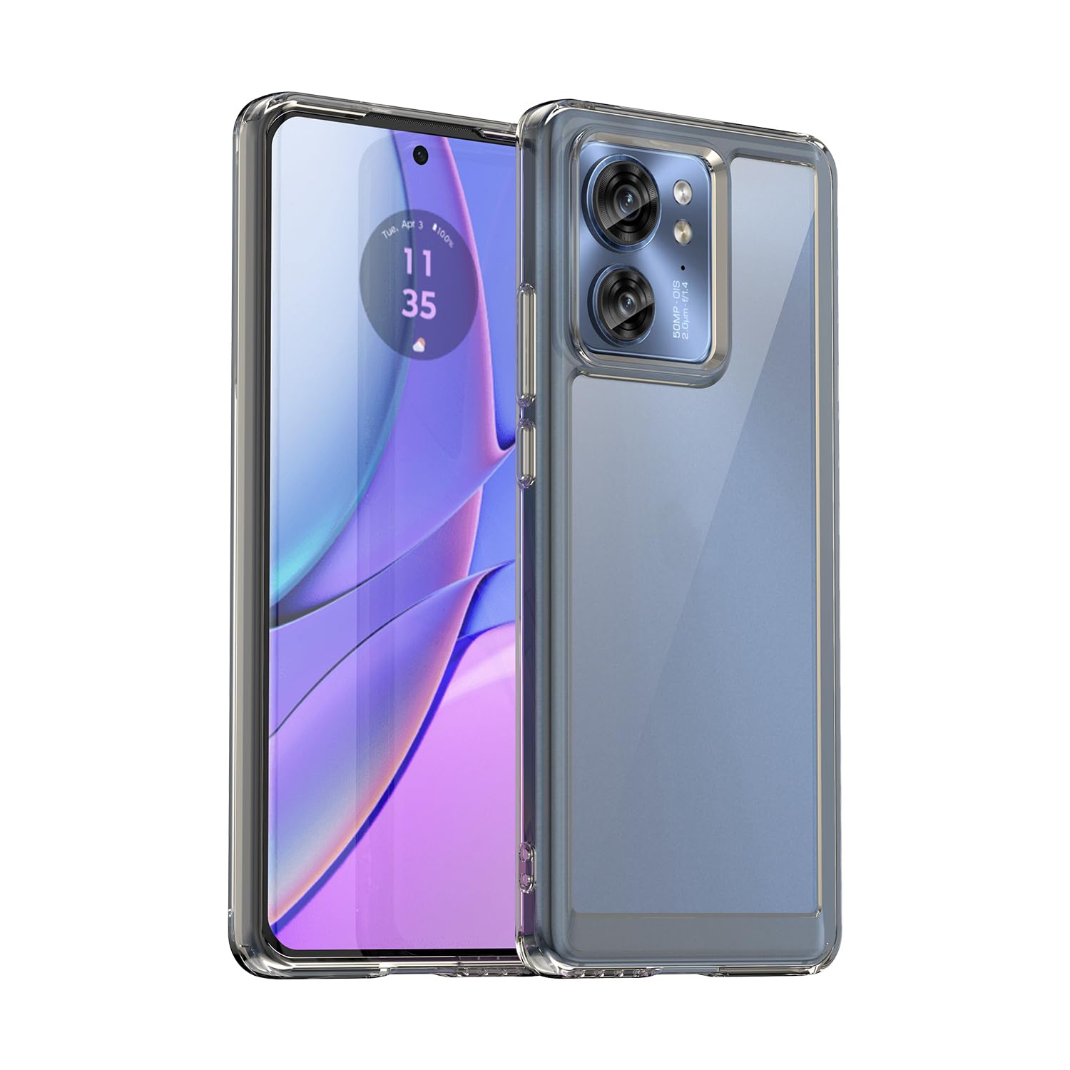 for Motorola Moto Edge 2023 Case,Slim Thin Lightweight Hard PC Crystal Cover Soft Bumper Shockproof Protection Phone Case for Motorola Moto Edge 2023 (Clear)