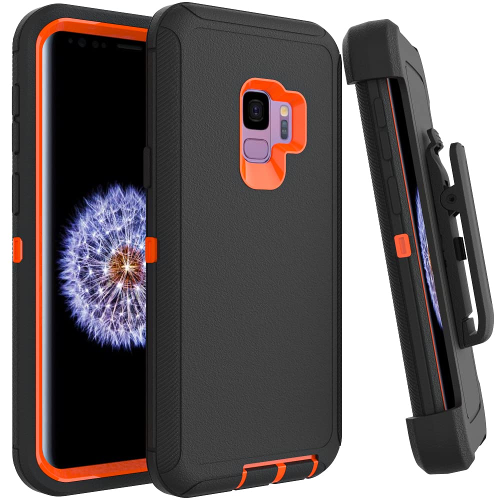 Case for Galaxy Note 20 with Clip, Heavy-Duty Tough Rugged Shockproof Drop Protective Cover Cases for Samsung Galaxy Note 20, Black+Orange
