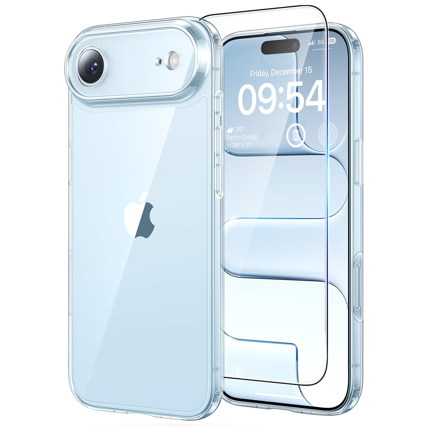 TAURI for iPhone 17 Case, Anti-Yellowing with Screen Protector, Military-Grade Protection Shockproof Slim Phone Case for iPhone 17, Clear