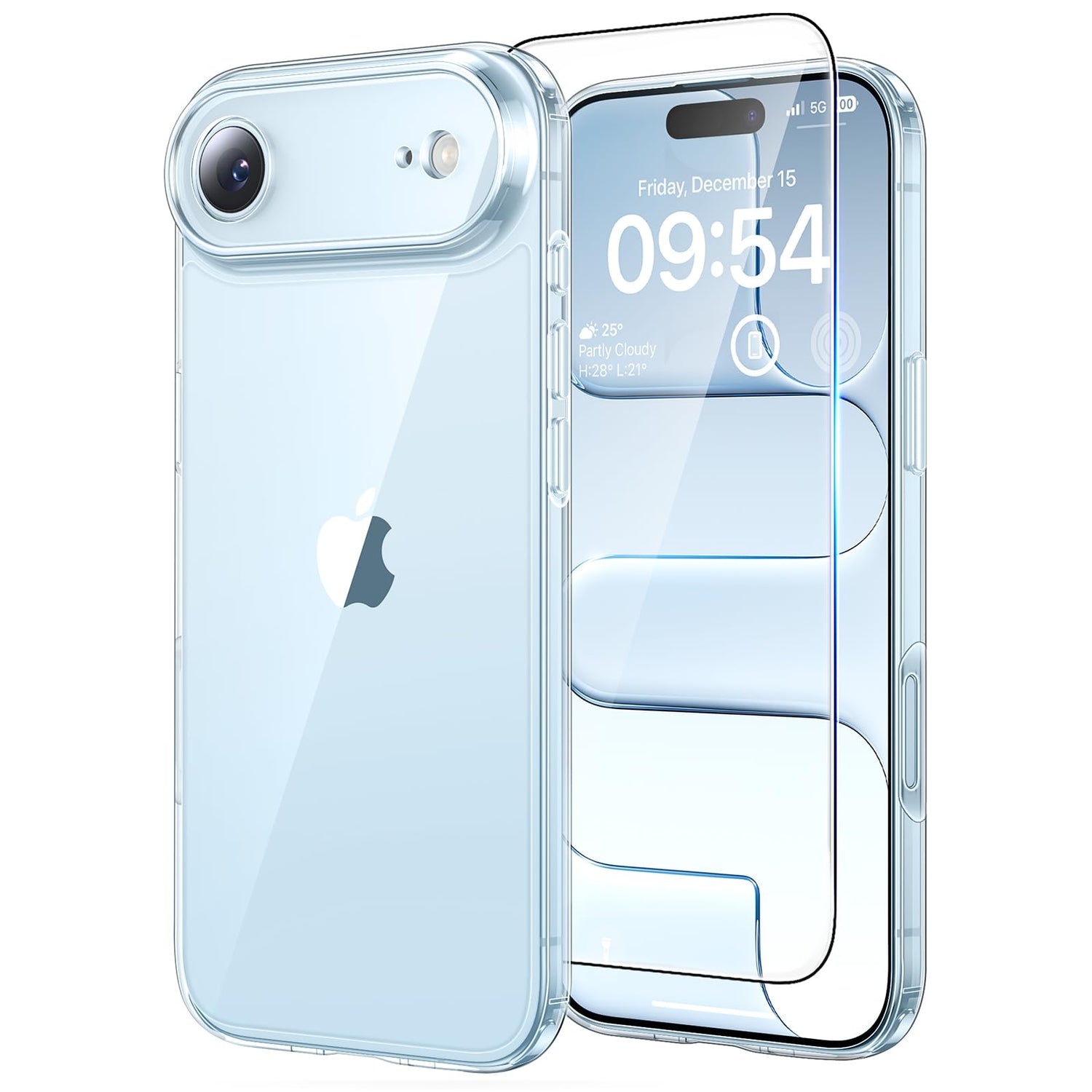 TAURI for iPhone 17 Case, Anti-Yellowing with Screen Protector, Military-Grade Protection Shockproof Slim Phone Case for iPhone 17, Clear