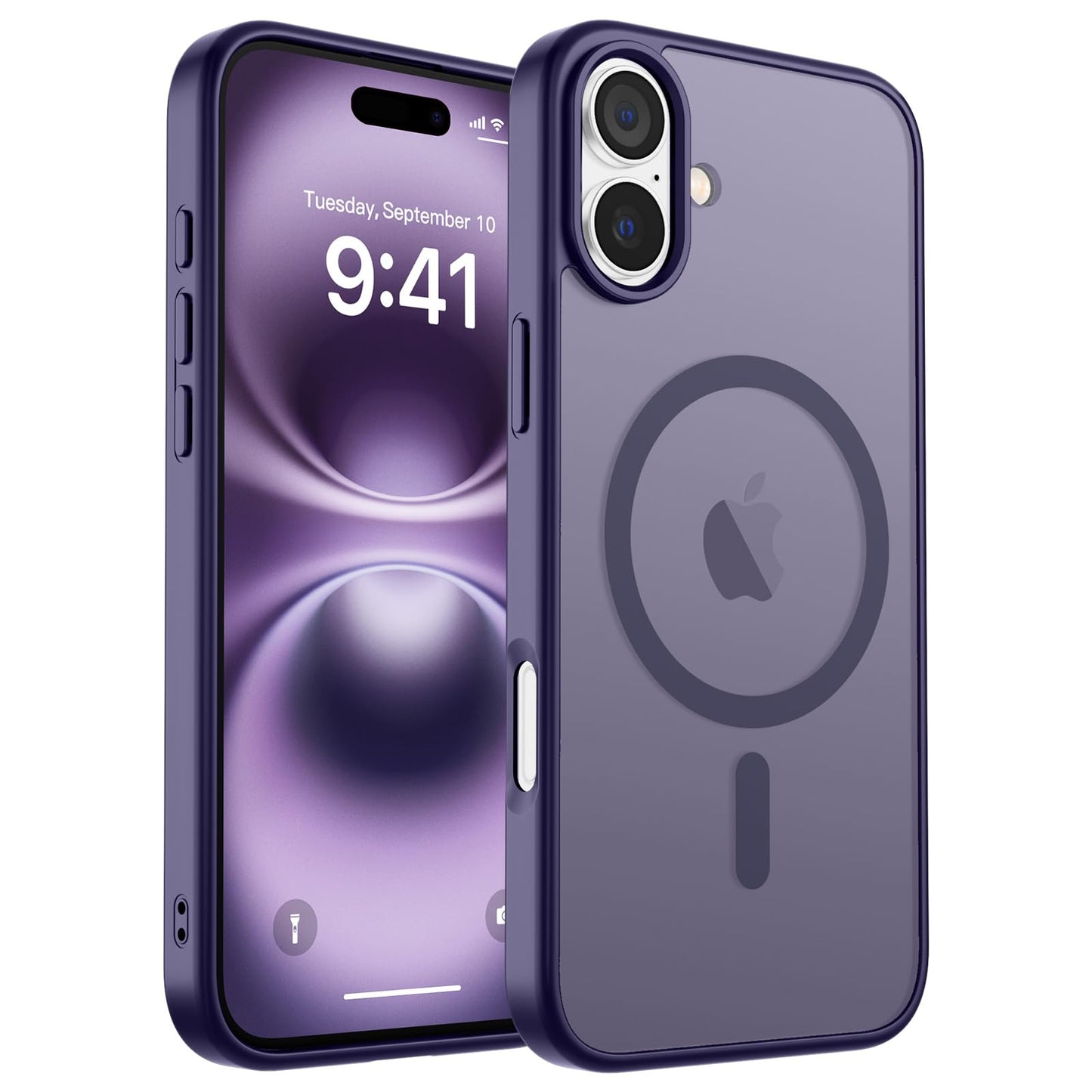 Magnetic for iPhone 17 Case, Upgraded [Camera Control Button] [Full Camera Protection] [with 1 Screen Protector] Translucent Matte Shockproof Protective Phone Cover, Mist Blue