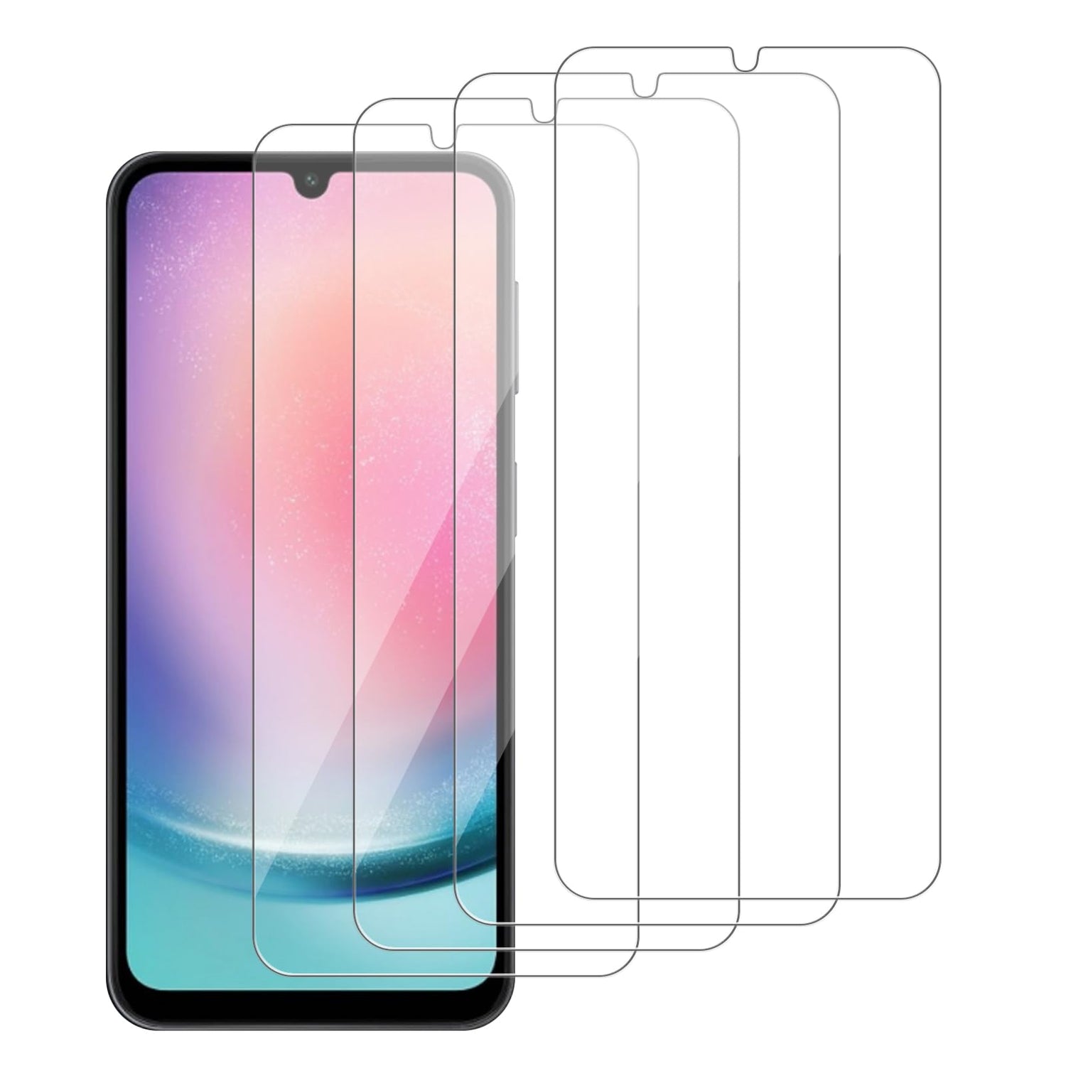 4 Pack Glass Screen Protector Compatible for Samsung Galaxy A25 5G / SM-A256E [9H Hardness]-HD Screen Tempered Glass, Scratch Resistant,Easy Install [Case Friendly]