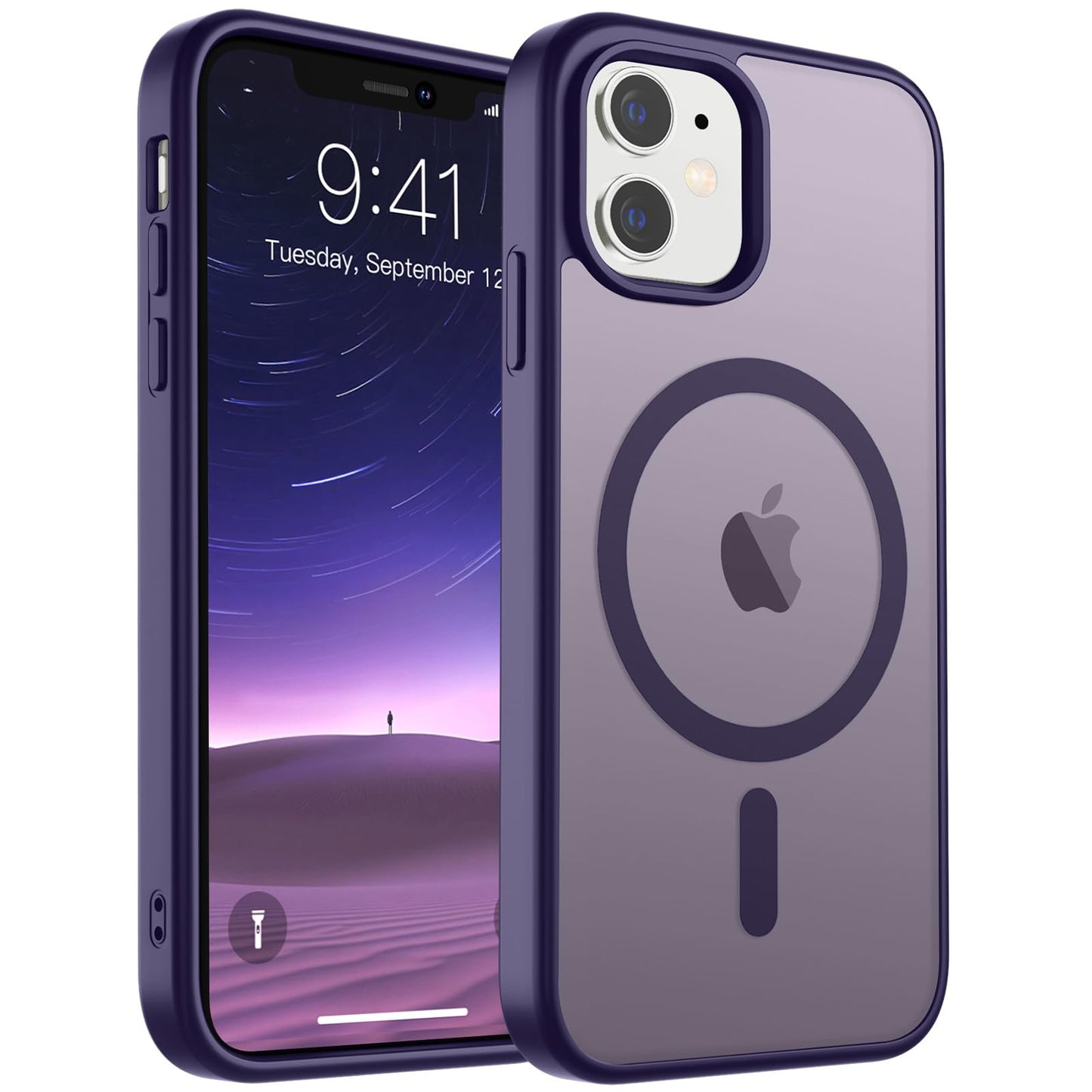 SUPFINE Magnetic for iPhone 17 Case (Compatible with MagSafe)(Military Grade Drop Protection) Translucent Matte Shockproof with Anti-Fingerprint Phone Cover,Black