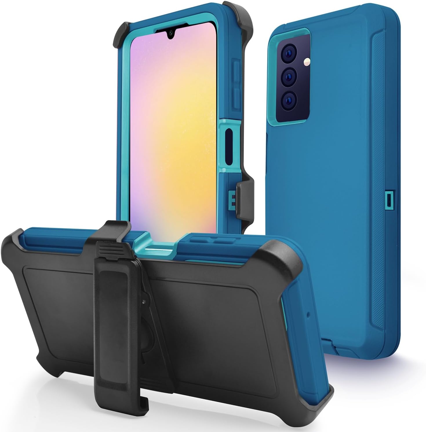 Belt Clip Case for Samsung Galaxy A25 (6.5"), 3 in 1 Full Body Shockproof Heavy Duty Military Grade Tough Durable Protection Case for Samsung Galaxy A25 5G 2024 Release