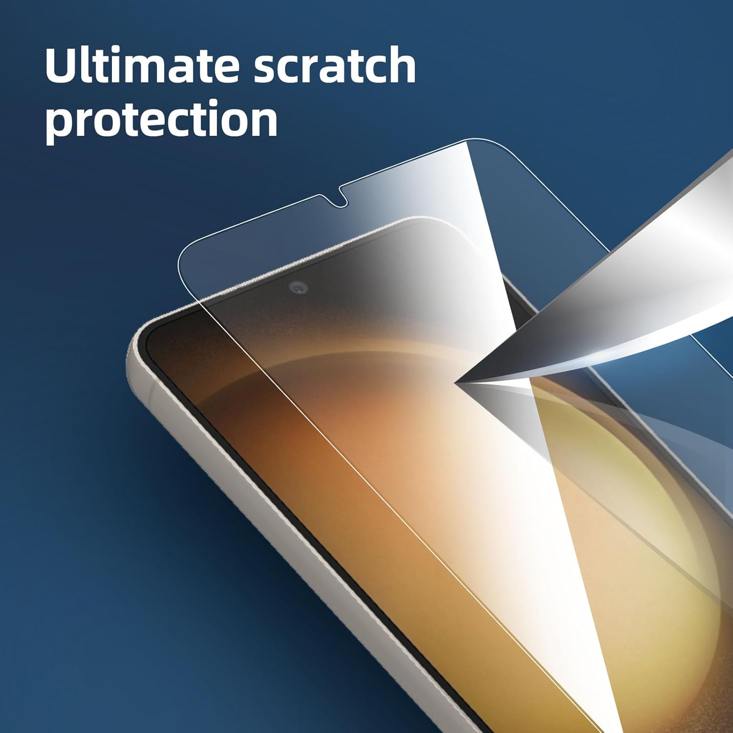 NEW'C 3 Pack Designed for Samsung Galaxy S24 Screen Protector Tempered Glass,(NON Compatible with S24 Plus, S24 Ultra), Case Friendly Ultra Resistant