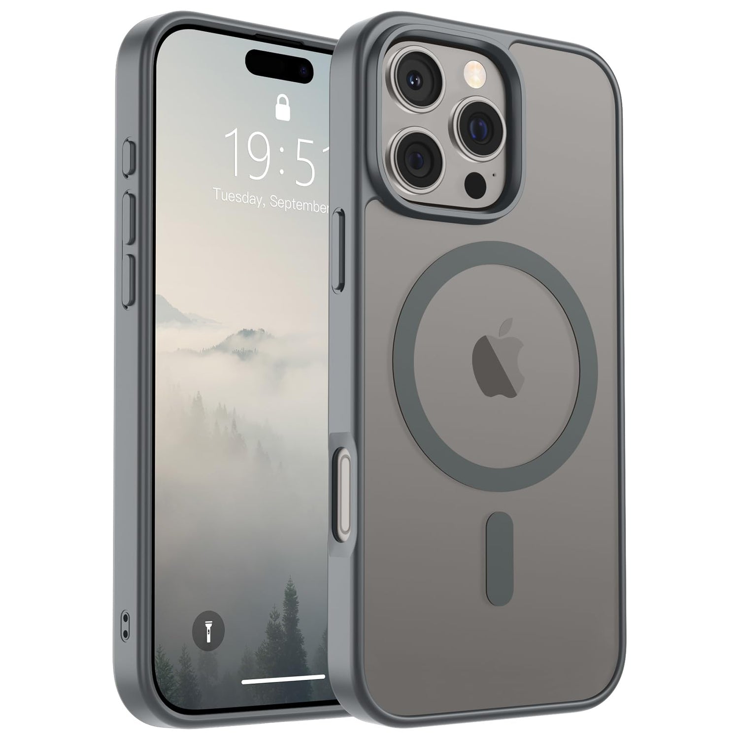 SUPFINE Magnetic for iPhone 17 Case (Compatible with MagSafe)(Military Grade Drop Protection) Translucent Matte Shockproof with Anti-Fingerprint Phone Cover,Black