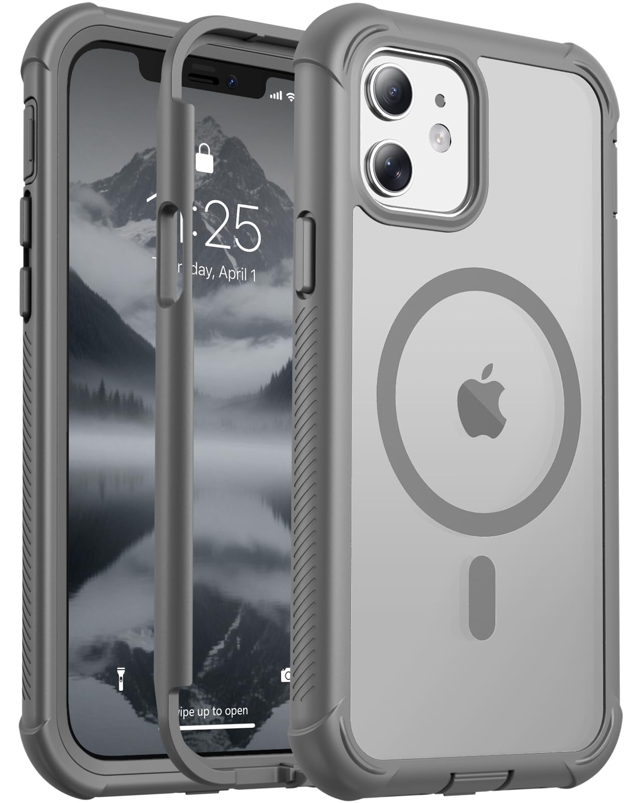 Magnetic for iPhone 17 Case, [Compatible with MagSafe][Military Grade Drop Protection][Heavy Duty Protection][Non-Slip][Shockproof] 2-Layer Durable Bumper Phone Case 6.3''-Black