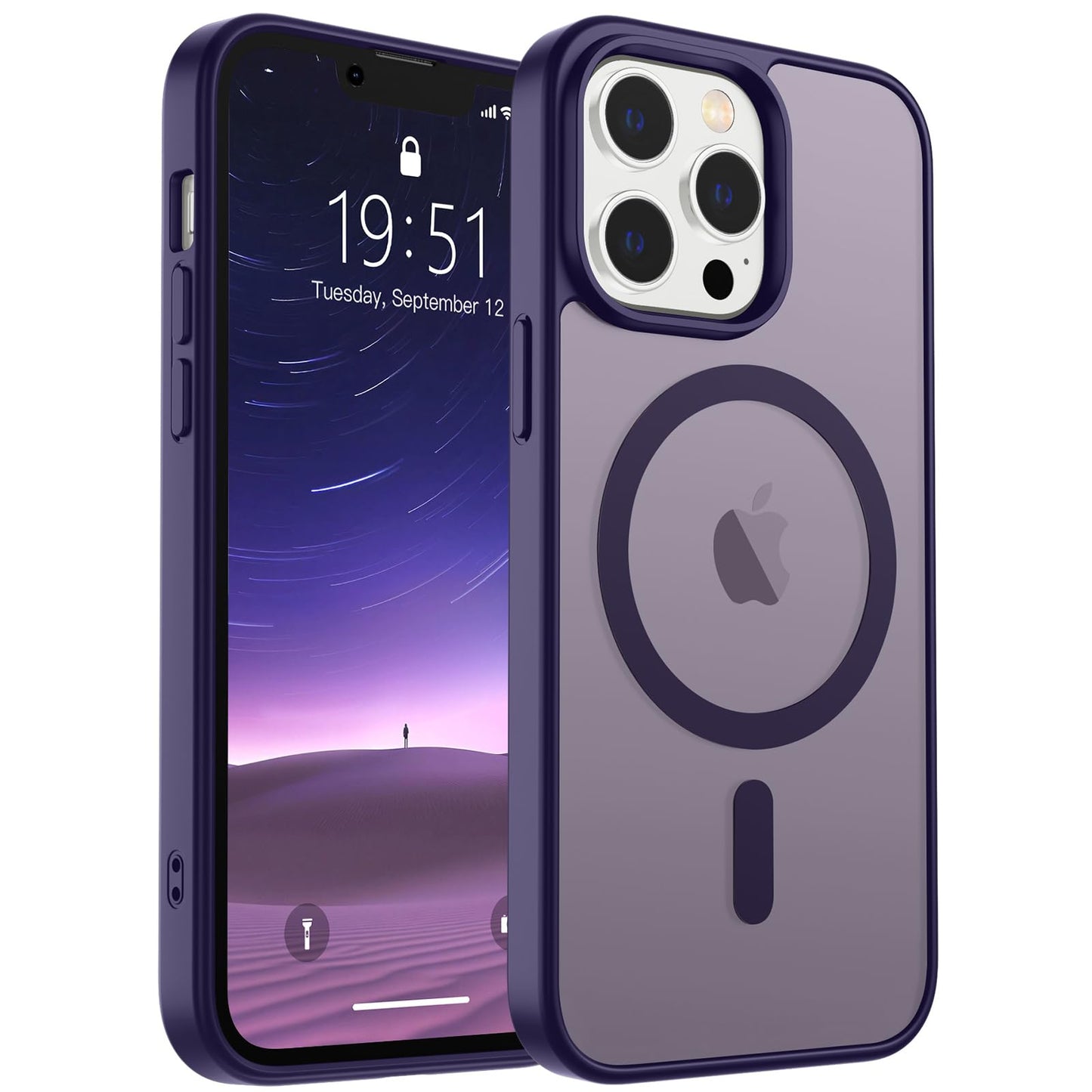 SUPFINE Magnetic for iPhone 17 Case (Compatible with MagSafe)(Military Grade Drop Protection) Translucent Matte Shockproof with Anti-Fingerprint Phone Cover,Black