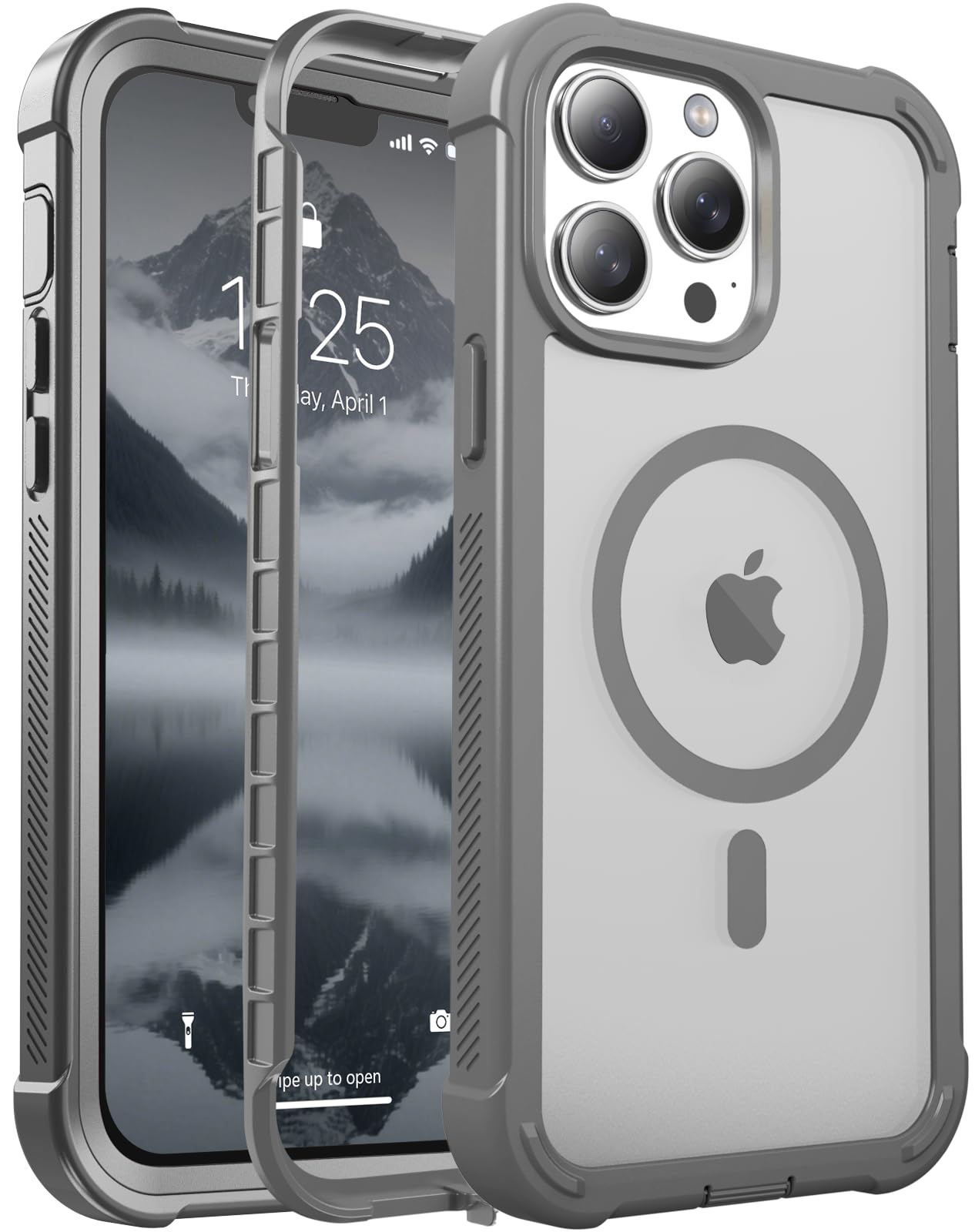 Magnetic for iPhone 17 Case, [Compatible with MagSafe][Military Grade Drop Protection][Heavy Duty Protection][Non-Slip][Shockproof] 2-Layer Durable Bumper Phone Case 6.3''-Black