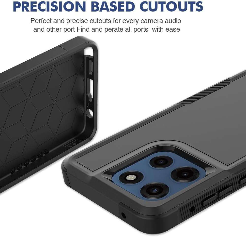 for Moto G Stylus 2025/2026 Case: Dual Layer Protective Heavy Duty Cell Phone Cover Shockproof Rugged with Screen Protector - Military Protection Bumper Tough - for G Stylus 2025/2026, Black