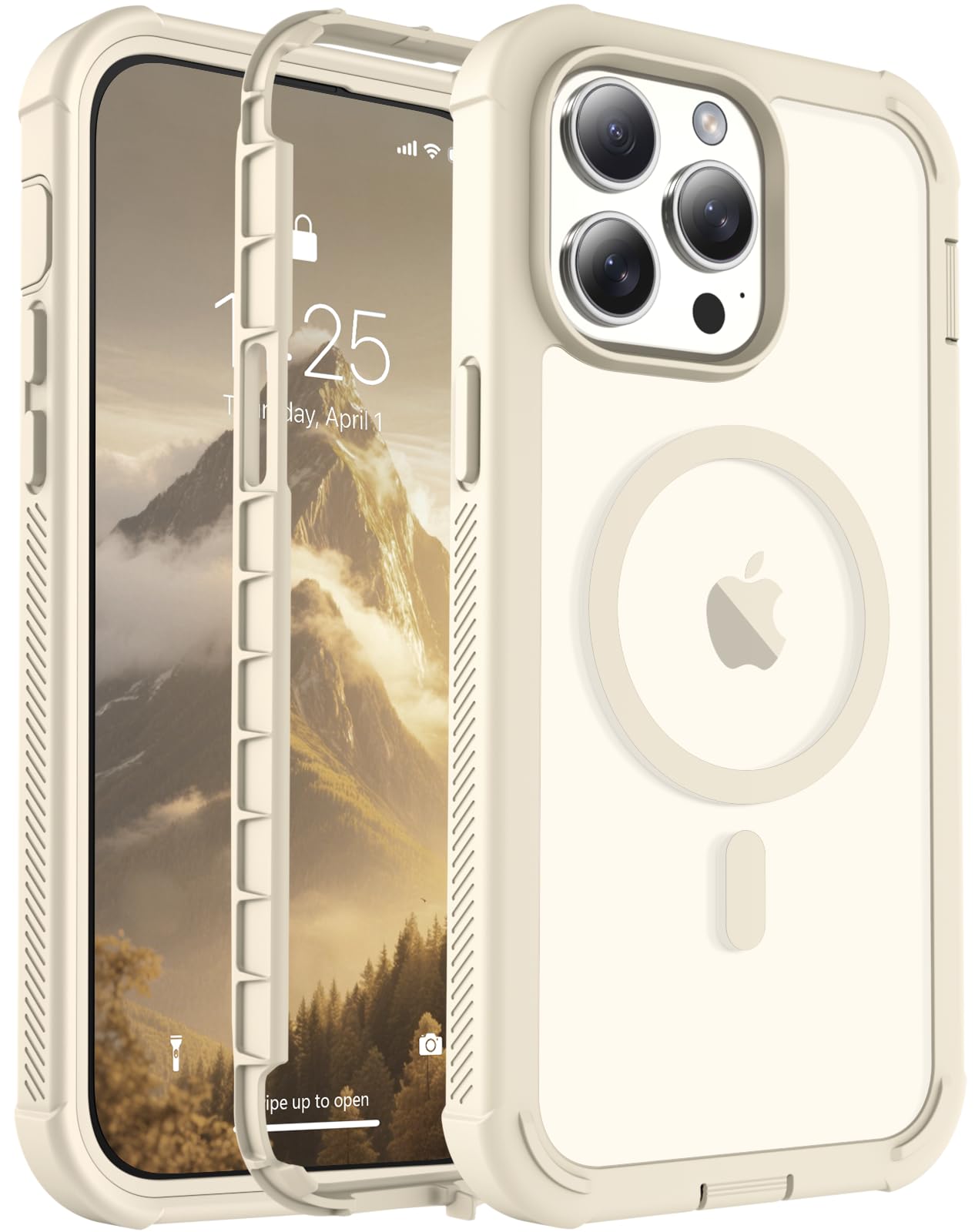Magnetic for iPhone 17 Case, [Compatible with MagSafe][Military Grade Drop Protection][Heavy Duty Protection][Non-Slip][Shockproof] 2-Layer Durable Bumper Phone Case 6.3''-Black
