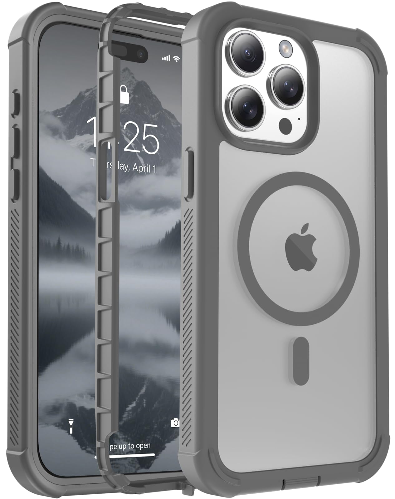 Magnetic for iPhone 17 Case, [Compatible with MagSafe][Military Grade Drop Protection][Heavy Duty Protection][Non-Slip][Shockproof] 2-Layer Durable Bumper Phone Case 6.3''-Black